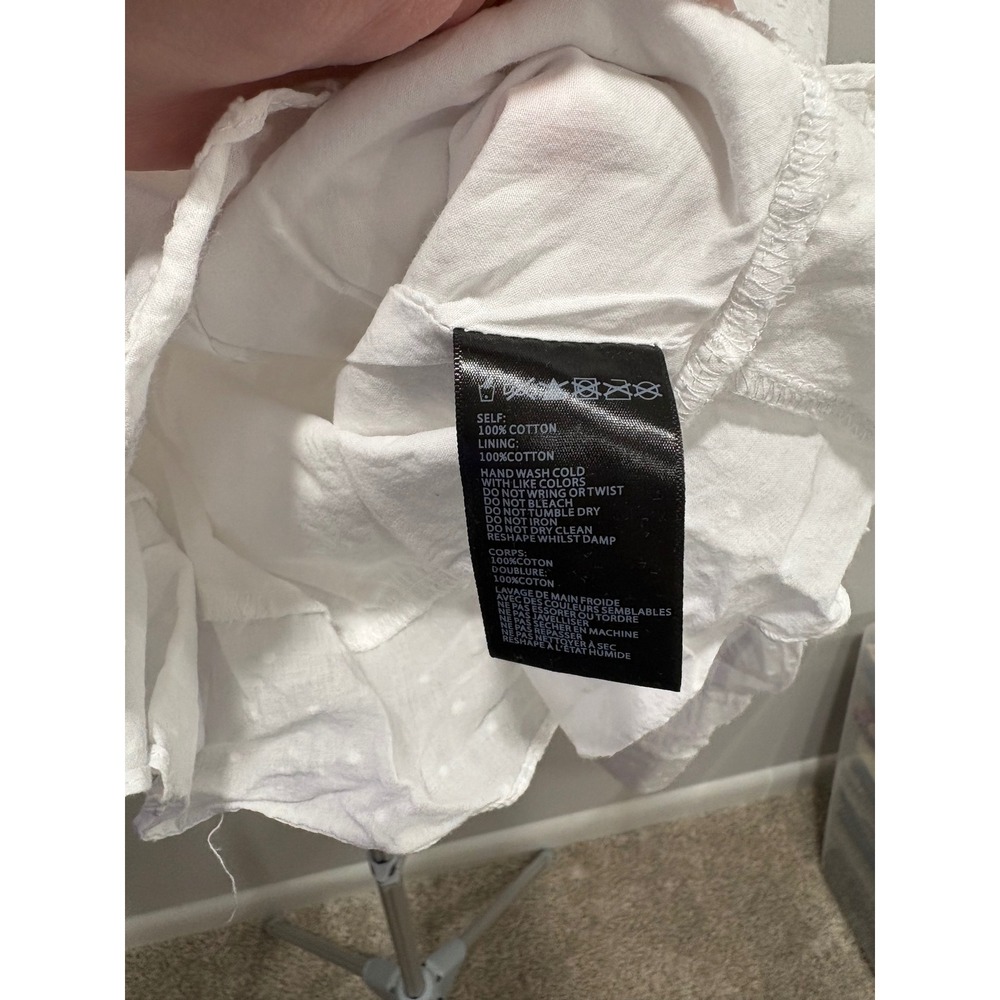 Urban Outfitters Coquette Cottagecore Milkmaid Prairie Crop Top White Cotton M - Picture 4 of 9